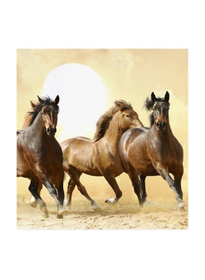 RYN فن جداري من MDF لخيول بنية متعدد الألوان 30x30 سنتيمتر - Image 2