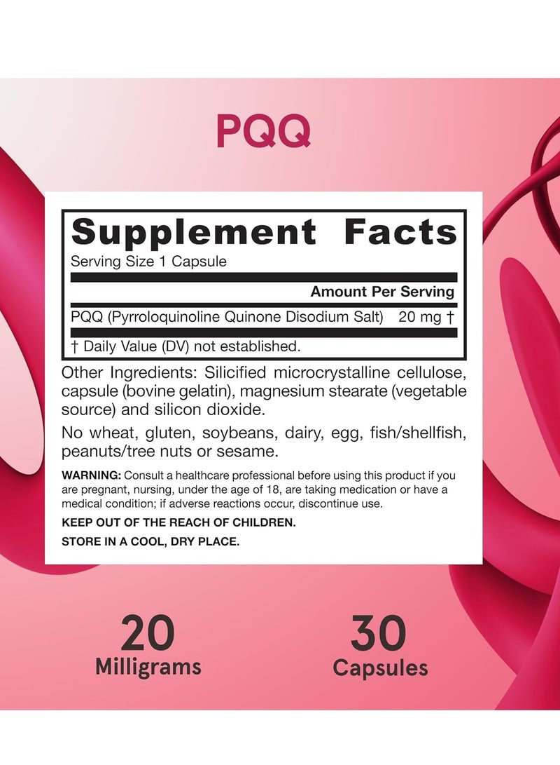 جارو فورملاز PQQ ٢٠ ملغ، مكمل غذائي، يدعم القلب والدماغ والتمثيل الغذائي، ٣٠ كبسولة نباتية، كمية تكفي ٣٠ يومًا - Image 3