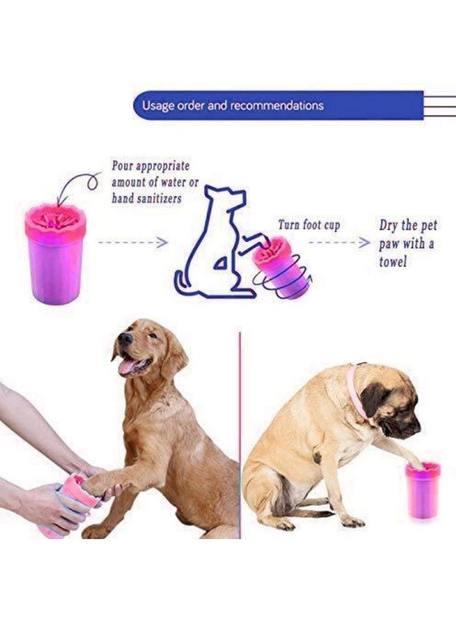 Emily Pets Foot Washing Cup, Pet Paw Cleaner Portable Dog Paw Washer With Soft Silicone Bristles For Quickly Cleaning Pets Muddy Feet (Pink, Small) - Image 3