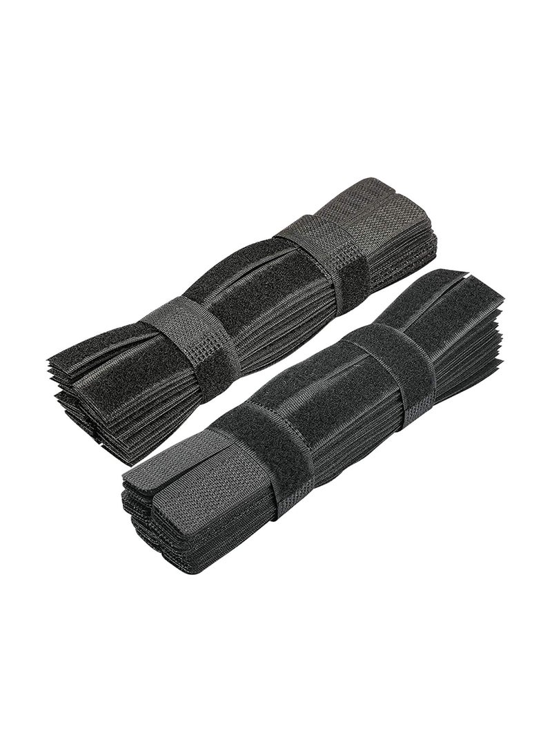 Y&D 60PCS Reusable Cable Ties, Travel Wire & Cord Straps Organizer, Under Desk Management for Computer/PC/Laptop/TV/Electronics, Black Nylon and 7 Inches in Length  - Image 1