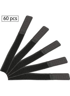 Y&D 60PCS Reusable Cable Ties, Travel Wire & Cord Straps Organizer, Under Desk Management for Computer/PC/Laptop/TV/Electronics, Black Nylon and 7 Inches in Length  - Image 2