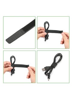 Y&D 60PCS Reusable Cable Ties, Travel Wire & Cord Straps Organizer, Under Desk Management for Computer/PC/Laptop/TV/Electronics, Black Nylon and 7 Inches in Length  - Image 5