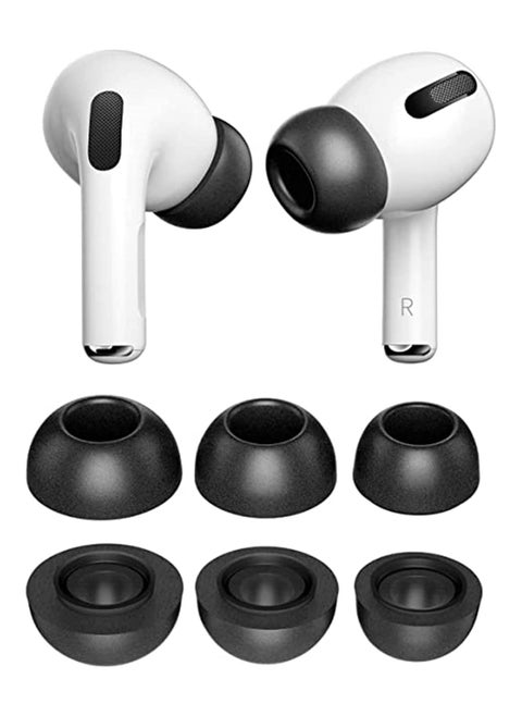 3 Pairs Replacement Ear Tips Compatible with Apple Air Pods Pro, Memory Foam Reducing Noise in-Ear Anti-Slip Eartips Accessories (Fit in The Charging Case) (S/M/L, Black)