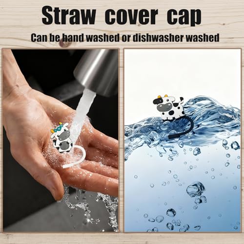 LUBNYSO Dairy cow Straw Cover Cap for Stanley Cup, Reusable 10mm (0.4in) - Image 4