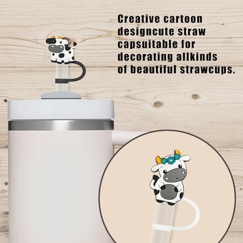 LUBNYSO Dairy cow Straw Cover Cap for Stanley Cup, Reusable 10mm (0.4in) - Image 3