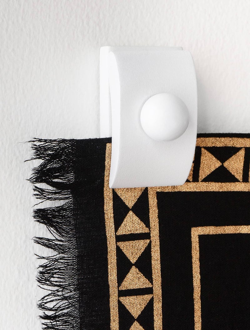 MOCTUS 4 Quilt Hangers for Wall Display Wooden Rug Clips for Wall Hangings Decorate With Your Blanket and Tapestry White 4 Clips With Hardware