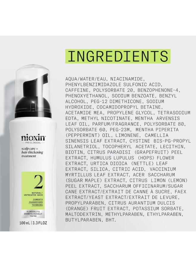 Nioxin System 2 Scalp Care & Hair Thickening Leave-In Treatment 100ml | For Natural Hair with Progressed Thinning | Hair Density & Scalp Treatment with Niacinamide & Biotin | Professional Thickening & Strengthening Hair Care - Image 5