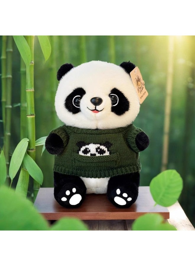 Panda Doll Flower Plush Toy Rag Doll Little Panda Doll Boys And Girls Birthday June 1 Children's Day Gift-Color:Red Panda Pocket-Height:25cm Gift Bag Sunflower Atmosphere Lamp