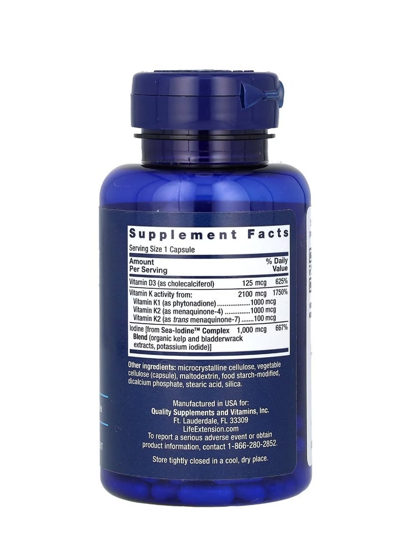 لايف إكستنشن فيتامينات د وك مع يود البحر 60 كبسولة - Image 2