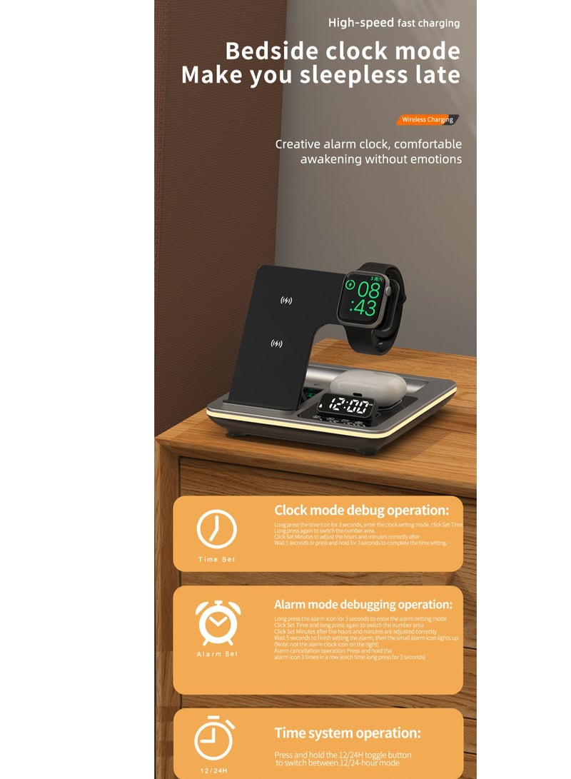 general Three in one wireless charger, electric folding, three in one wireless charger (black universal version) - Image 4