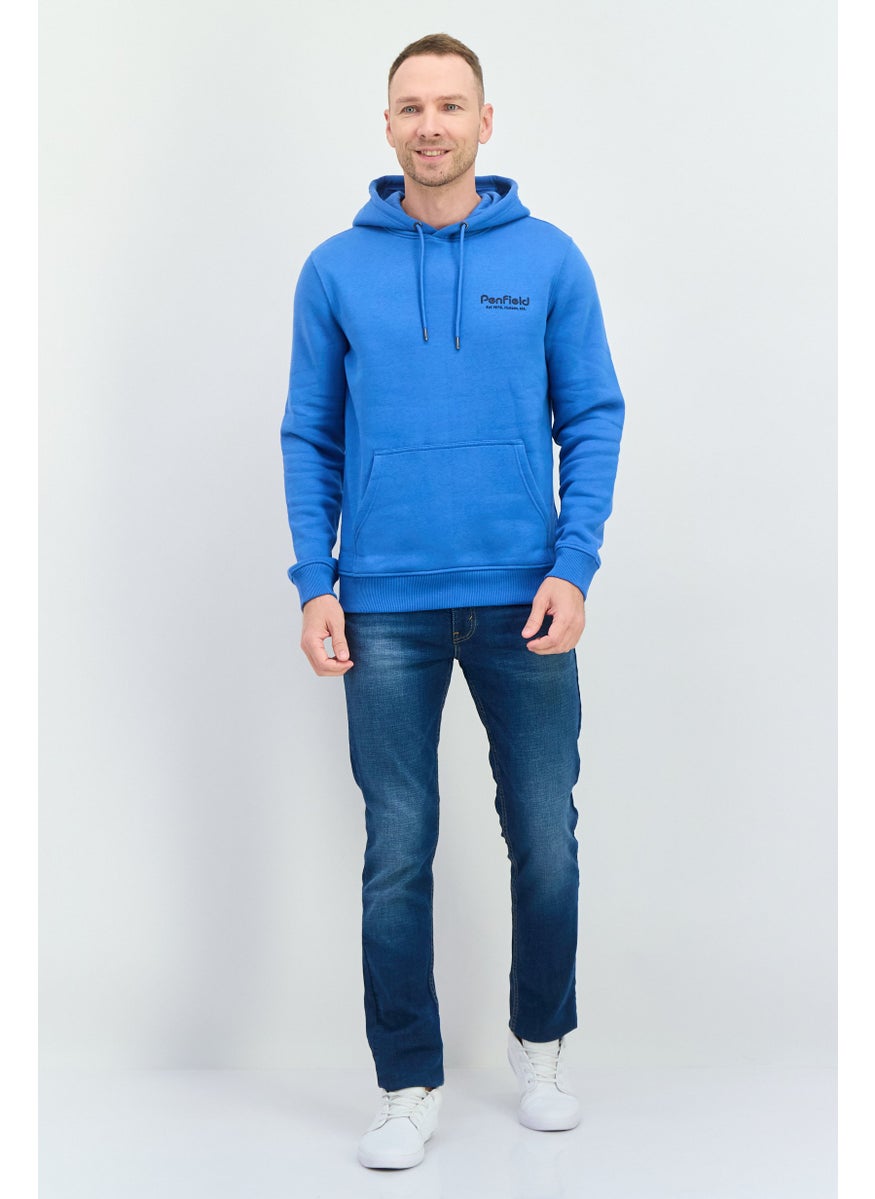 Penfield - Men Hooded Brand Logo Long Sleeve Sweatshirt, Blue - Image 1