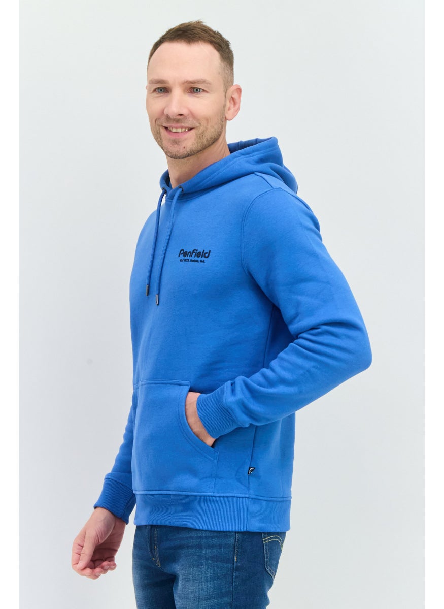 Penfield - Men Hooded Brand Logo Long Sleeve Sweatshirt, Blue - Image 1