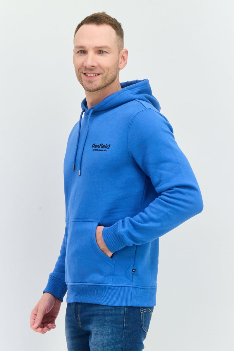 Penfield سويت شيرت طويل الأكمام بغطاء رأس للرجال بشعار العلامة التجارية، أزرق - Image 2