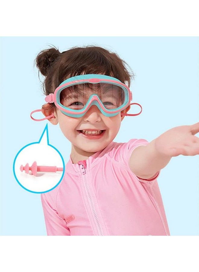 Proberos نظارات سباحة للأطفال مع سدادات أذن إطار كبير نظارات سباحة مانعة للتسرب للأطفال نظارات سباحة احترافية للأطفال مع حماية من الضباب والأشعة فوق البنفسجية للأولاد والبنات من عمر 2 إلى 16 (وردي) - Image 3