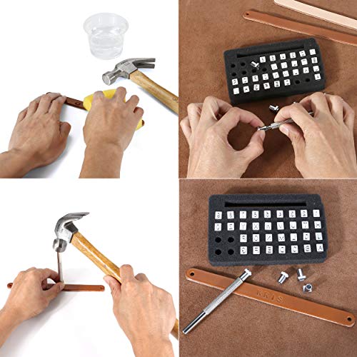 Yoption 36Pcs Leathercraft Metal Letter and Number Stamps Punch Set Tool, 26 Letters Alphabet & 10 Numbers Imprinted Metal Leather Punching Tools for Leather Belt Bag Hat Shoes Craft Marking (6mm) - Image 5