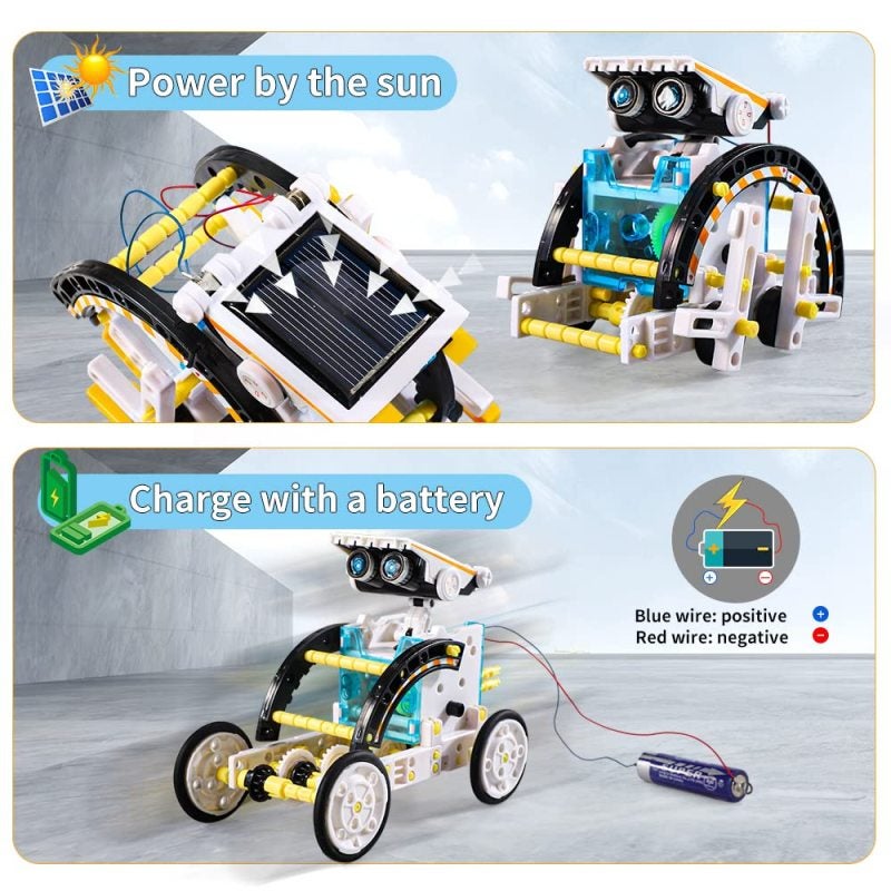 STEM Solar Robot Kit 12-In-1 Solar-Powered White ABS Plastic Set - Clear Instruction Manual, 190 Pieces for Kids Ages 8-14, STEM Skills Development, Educational Science Experiment - Image 3