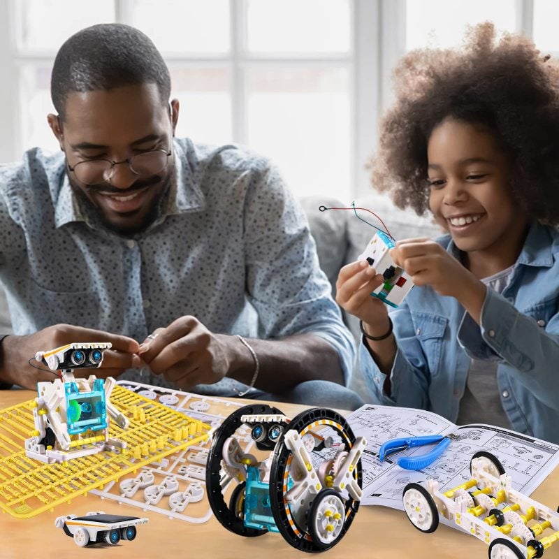 STEM Solar Robot Kit 12-In-1 Solar-Powered White ABS Plastic Set - Clear Instruction Manual, 190 Pieces for Kids Ages 8-14, STEM Skills Development, Educational Science Experiment - Image 5