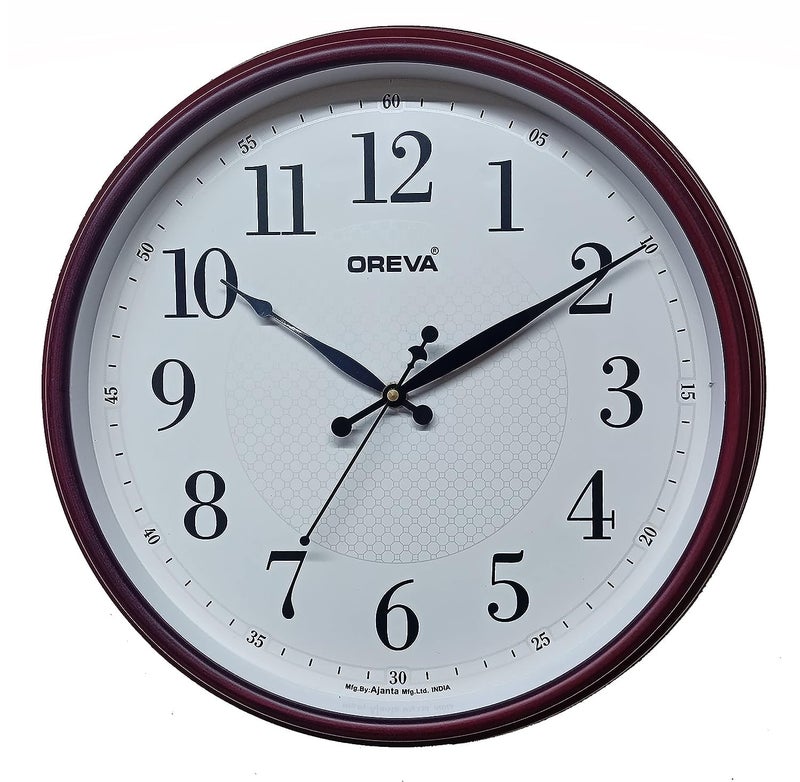 Oreva Plastic Designer Sweep Silent Wall Clock (35.5 x 6.9 x 35.5 cm, Cola, AQ-6497SS) - Image 4