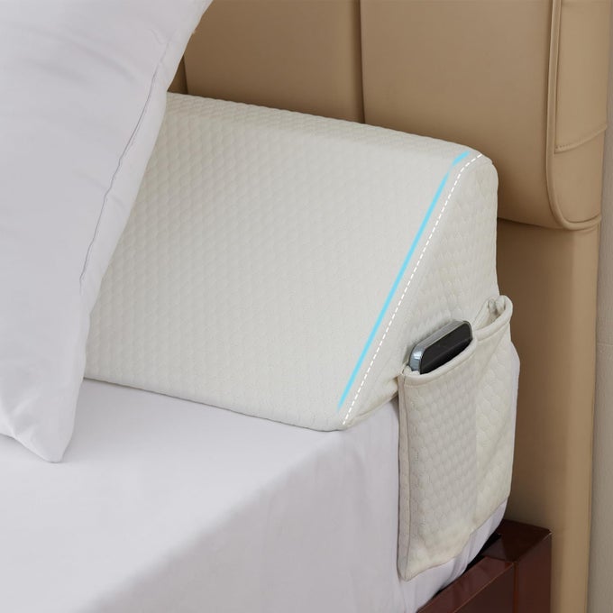 KING WEDGE PILLOW HEADBOARD BED WEDGE PILLOW FOR HEADBOARD BED GAP FILLER KING FILL THE GAP 07AIRLAYER WHITE 76X10X6