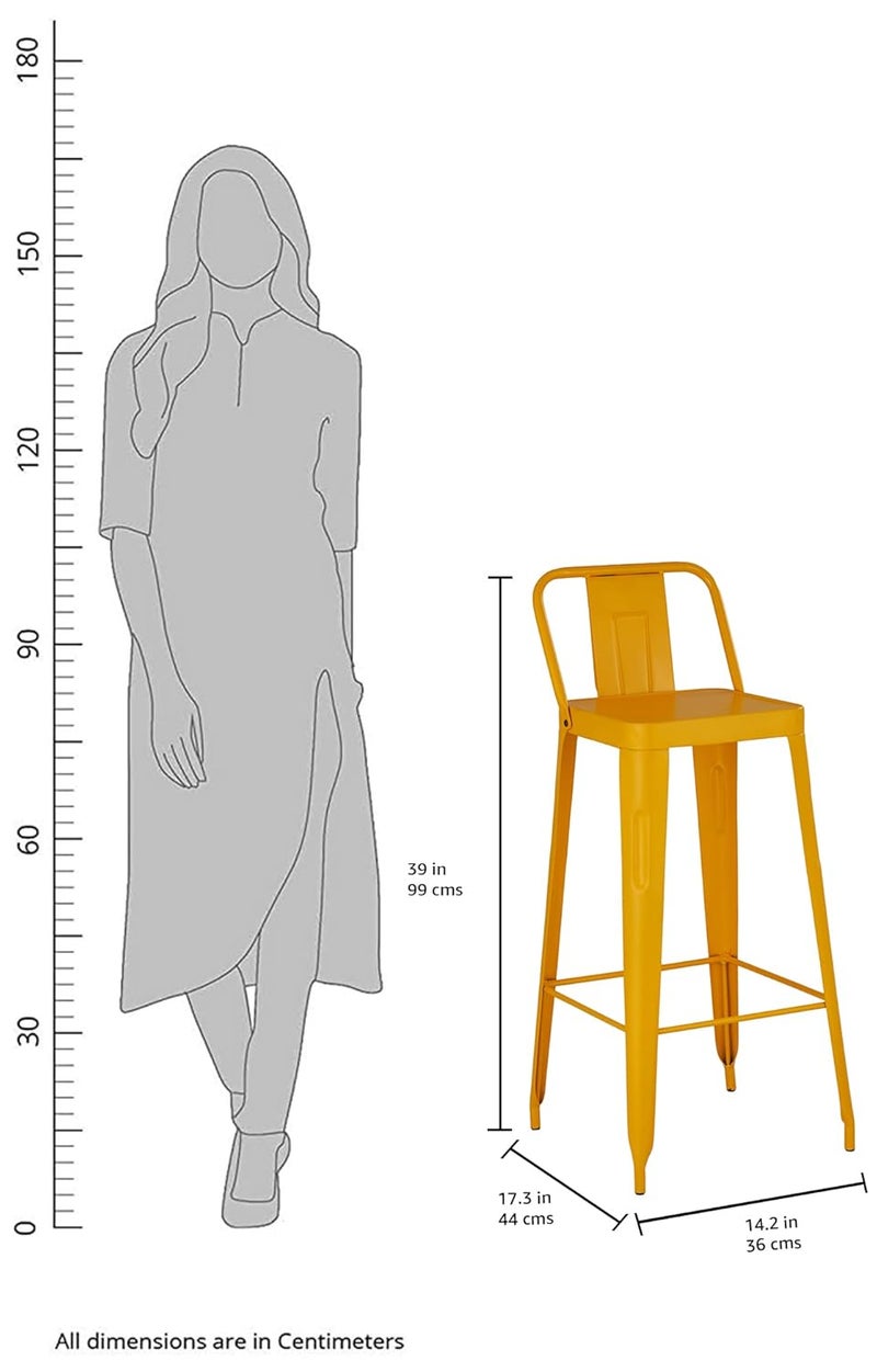 Brand - Solimo Solimo Iron Bar Stool Yellow BR_BS2Yellow - Image 2