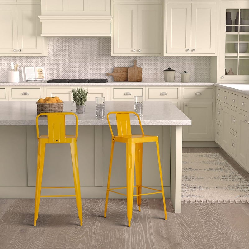 Brand - Solimo Solimo Iron Bar Stool Yellow BR_BS2Yellow - Image 1