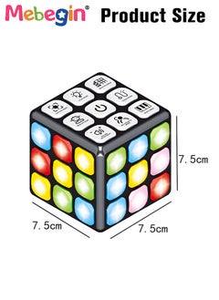 MEBEGIN Handheld Cube with Adjustable Volume, Portable Flashing Cube, Creative Rubic's Cube with 9 Buttons and 7 Modes, Fun Travel Toy, STEM Learning Toy, Cool Memory Games, Ideal Gift for Kids, 3 AAA Batteries Required(Not Included), 7.5*7.5*7.5cm  - Image 3