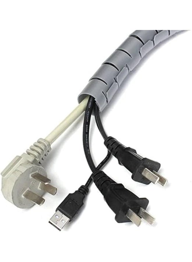 1M Black Flexible Cable Organizer Spiral Hose – 8mm Outer Diameter Wire Management Wrap for PC, TV, Home, Office, and Electronic Devices - Image 1
