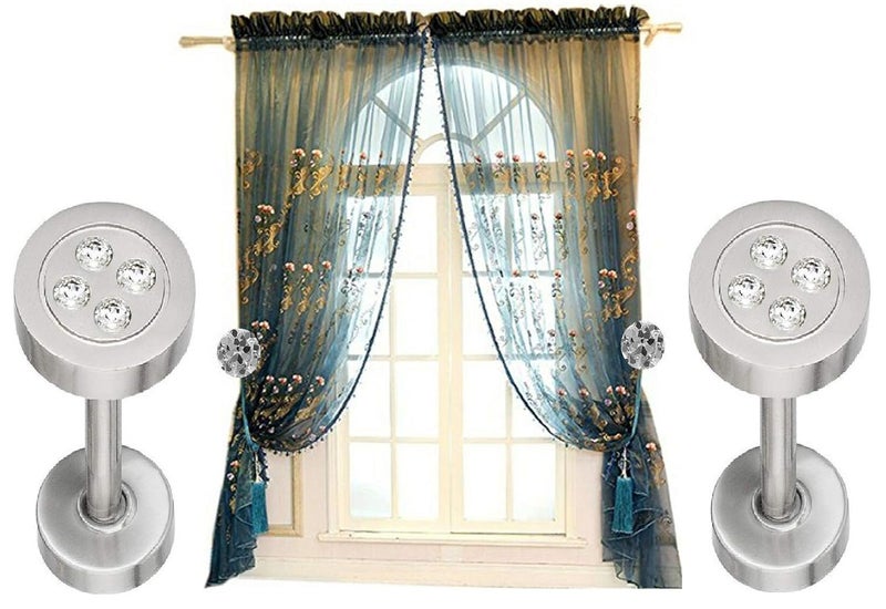 UNIQUELLA UNIQUELLA Set of 2 Pieces Shiny Clear Diamond Shape Curtain Hold Backs Curtain Buckle Wall Hooks Coat Hangers Drapery Tiebacks Hooks Tassel Holder for Room Window Decoration Style Code71 - Image 3