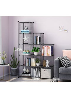 Big Cube Multi Use DIY 12-Cube Organizer Metal Storage Bins Shelf Modular Bookshelf Closet for Home Living Room Office