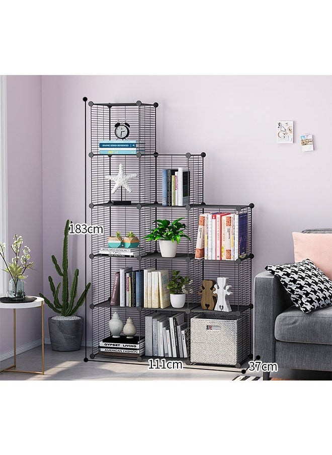 Generic - Big Cube Multi Use DIY 12-Cube Organizer Metal Storage Bins Shelf Modular Bookshelf Closet for Home Living Room Office - Image 1