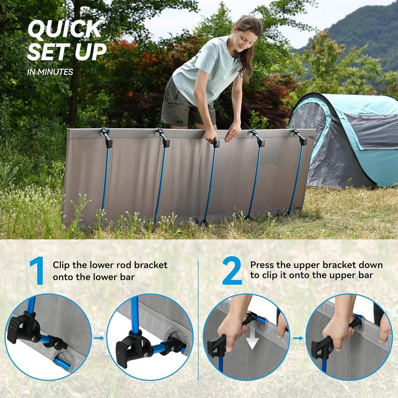 MARCHWAY Ultralight Folding Tent Camping Cot Bed, Portable Compact for Outdoor Travel, Base Camp, Hiking, Mountaineering, Lightweight Backpacking (Grey) - Image 5