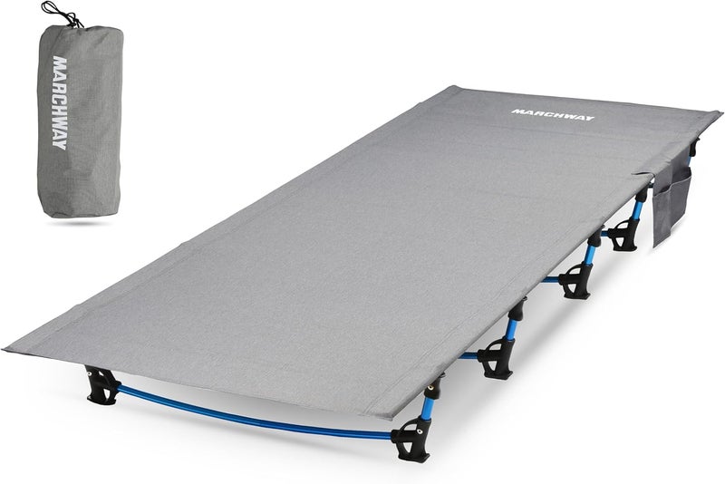 MARCHWAY Ultralight Folding Tent Camping Cot Bed, Portable Compact for Outdoor Travel, Base Camp, Hiking, Mountaineering, Lightweight Backpacking (Grey) - Image 1