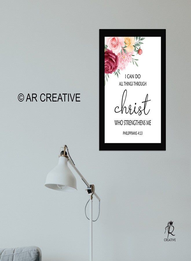 AR Creative Synthetic I Can Do All Things- Bible Verse Wall Photo Framed Wall Poster, Bible Quotes Print With Frame (13.6 Inch X 10.2 Inch) - Image 3