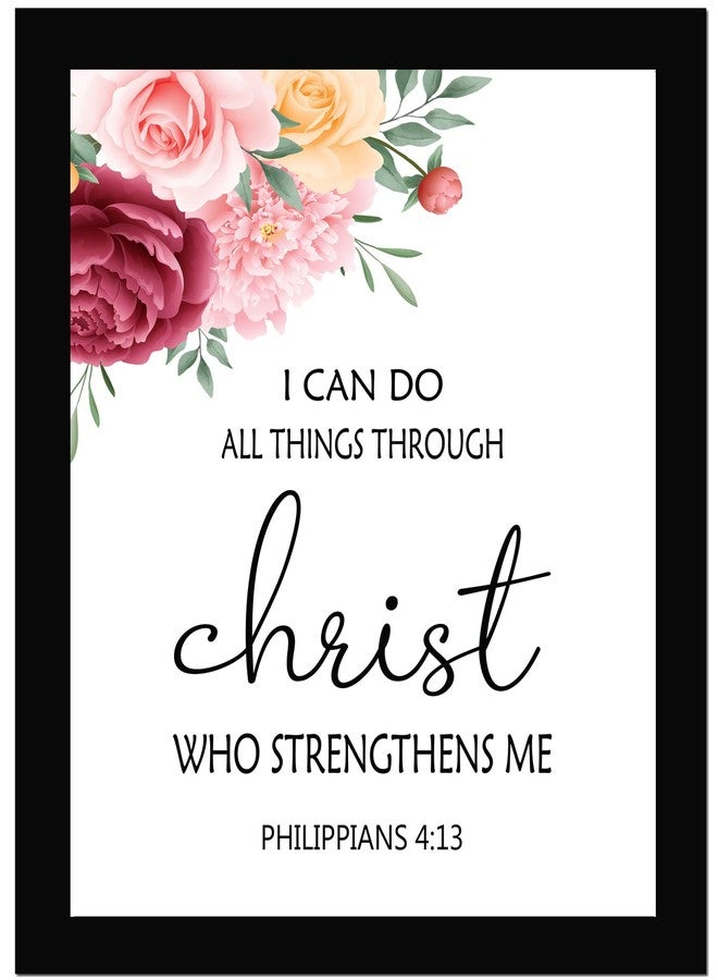 AR Creative Synthetic I Can Do All Things- Bible Verse Wall Photo Framed Wall Poster, Bible Quotes Print With Frame (13.6 Inch X 10.2 Inch) - Image 1