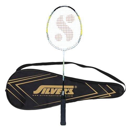 Silvers Silver's Aluminium Defender Badminton Racket with Full Cover(Yellow/White) - Image 1