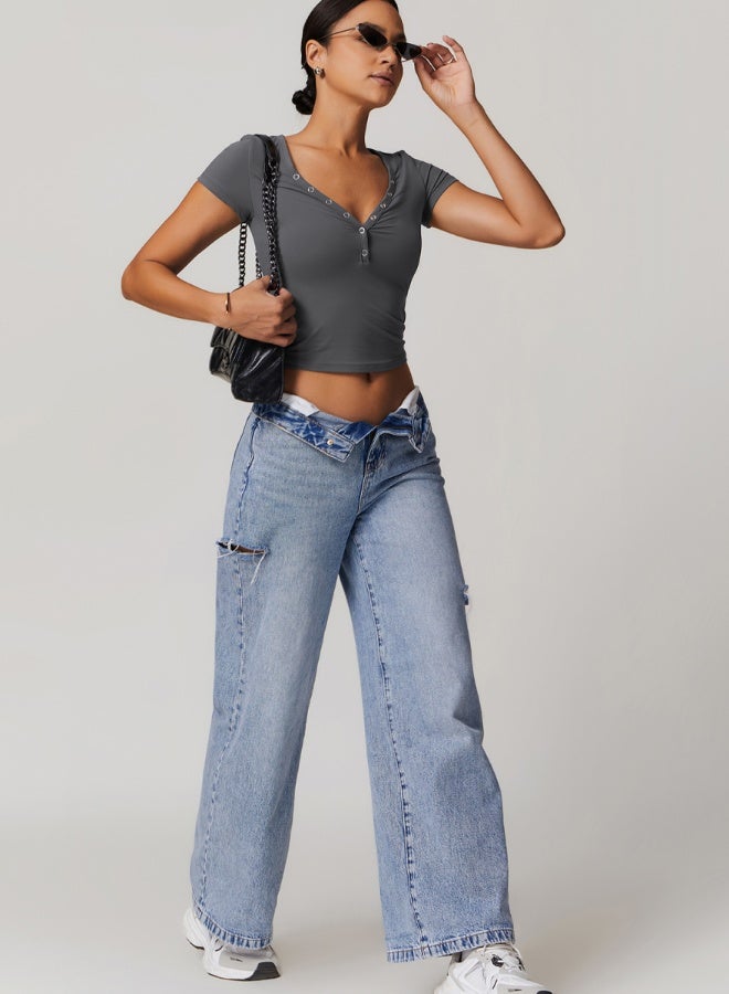 KAWN.YOGA Womens Crop Top Short Sleeves  - Image 4