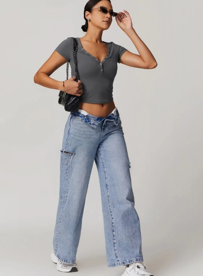 Womens Crop Top Short Sleeves