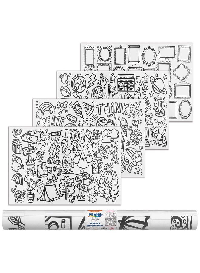 Prang Doodle & Drawing Rolls by Cassie Stephens, White, 58" x 30", 4 Designs (1 per Sheet) - Image 1