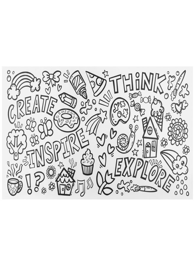 Prang Doodle & Drawing Rolls by Cassie Stephens, White, 58" x 30", 4 Designs (1 per Sheet) - Image 3