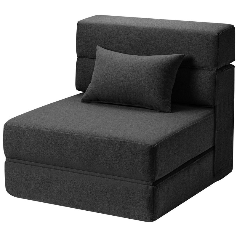 SUYOLS Folding Sofa Bed with Pillow Convertible Chair Floor Couch Sleeping Mattress Foldable Memory Foam Sleeper for Living RoomDormGuest RoomHome OfficeApartmentLoft Single26 Dark Gray