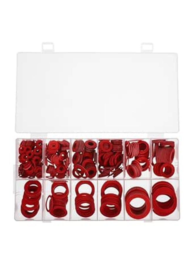 600Pcs Red Fiber Paper Insulating Flat Washer Kit Gasket Set For Electrical Insulation - Image 1