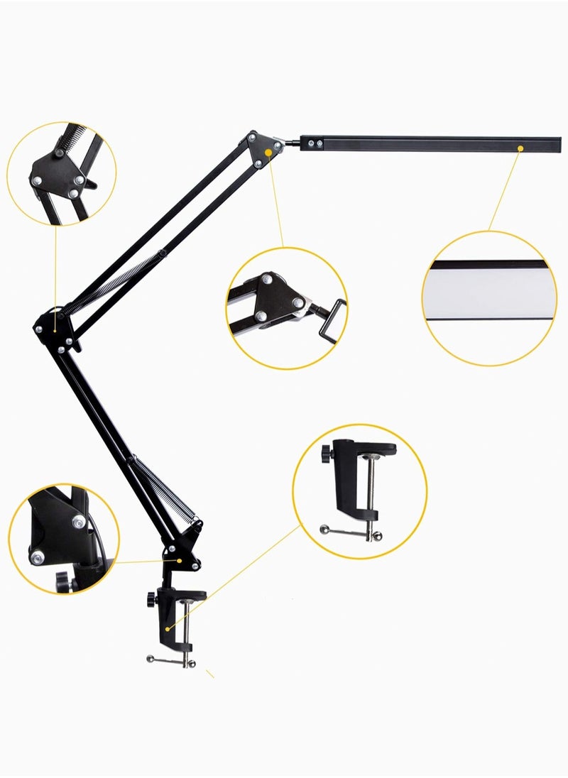 LOOPITYS LED Desk Lamp, Adjustable Swing Arm Lamp with Clamp, Eye-Caring Reading Light, 10 Brightness Levels, 3 Lighting Modes, Memory Function Lamps for Home Office  - Image 5