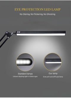 LOOPITYS LED Desk Lamp, Adjustable Swing Arm Lamp with Clamp, Eye-Caring Reading Light, 10 Brightness Levels, 3 Lighting Modes, Memory Function Lamps for Home Office  - Image 4