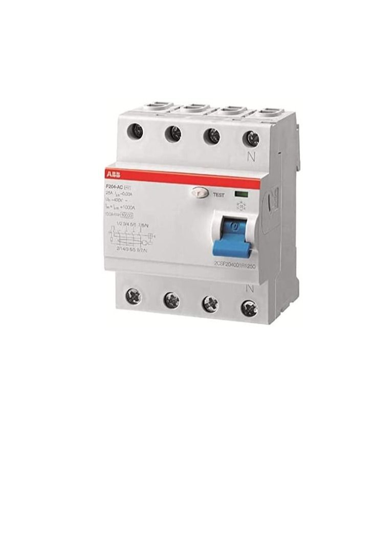 ABB Earth leakage circuit breaker 100A 4P 300MA F204 100A/0.30 (ELCB)2CSF204005R3900 (F664) - Image 3