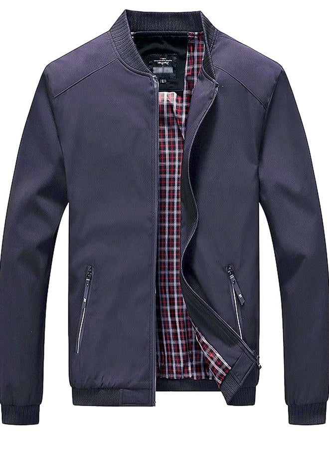 Lentta Men's Slim Fit Lightweight Softshell Bomber Jacket Coat, Dark Blue, XXL - Image 1