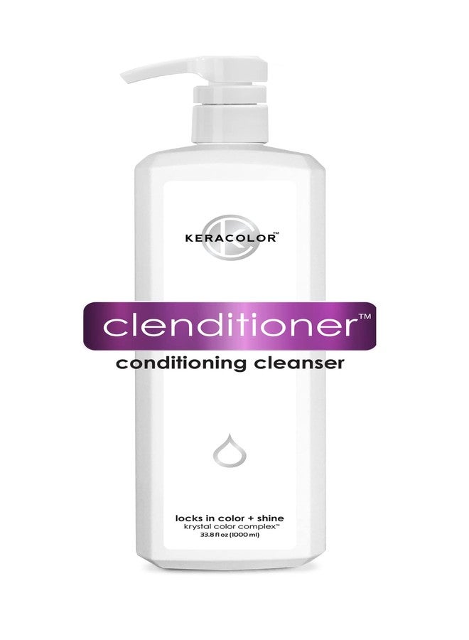 KERACOLOR Clenditioner Cleansing Conditioner Color Safe Prevents Fade - Replaces Your Shampoo, Keratin Infused, 33.8 Fl Oz - Image 1