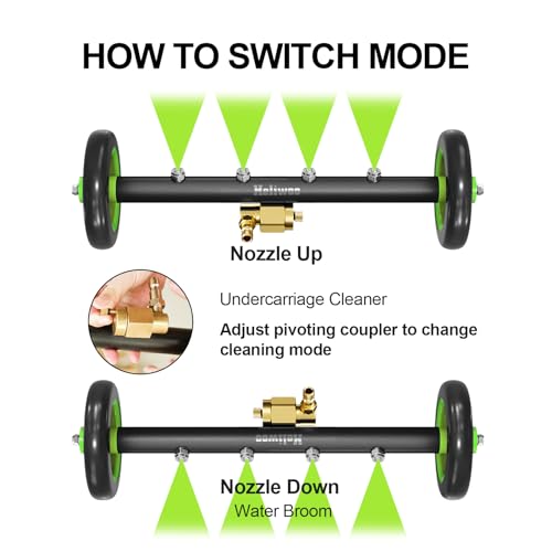 Heliwoo Undercarriage Pressure Washer Attachment 16 Inch Power Washer Water Broom with 4 Nozzles Dual-Function Pressure Washer Undercarriage Cleaner With 3 Pieces Extension Wand 4000 PSI - Image 5