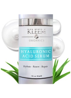 Pure Hyaluronic Acid Serum for Face with Vitamin C Vitamin E and Green Tea PlantPowered AntiAging Hydrating Serum Best for Firming Repairing Moisturizing Plumping Fine Lines 1 fl oz