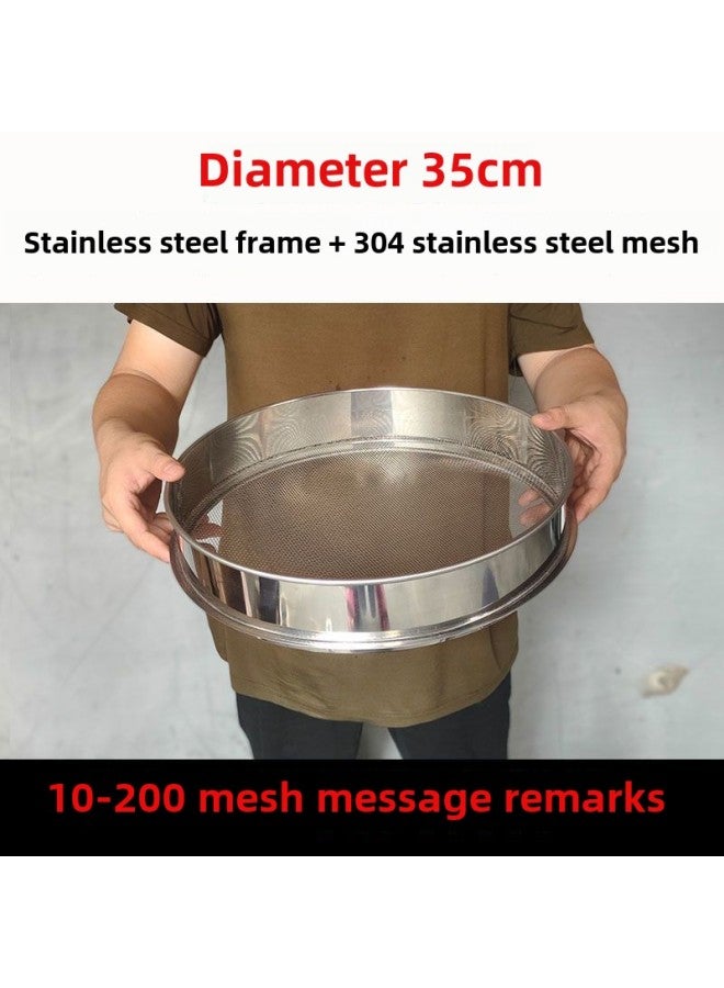 Postage 10-60CM Flour Sieve 10-200 Mesh Thickened 304 Stainless Steel Screen Standard Yellow One-Specification:Diameter 35cm☆-Colour:120 Mesh (0.125 Mm) Toner Carrier☆ - Image 1