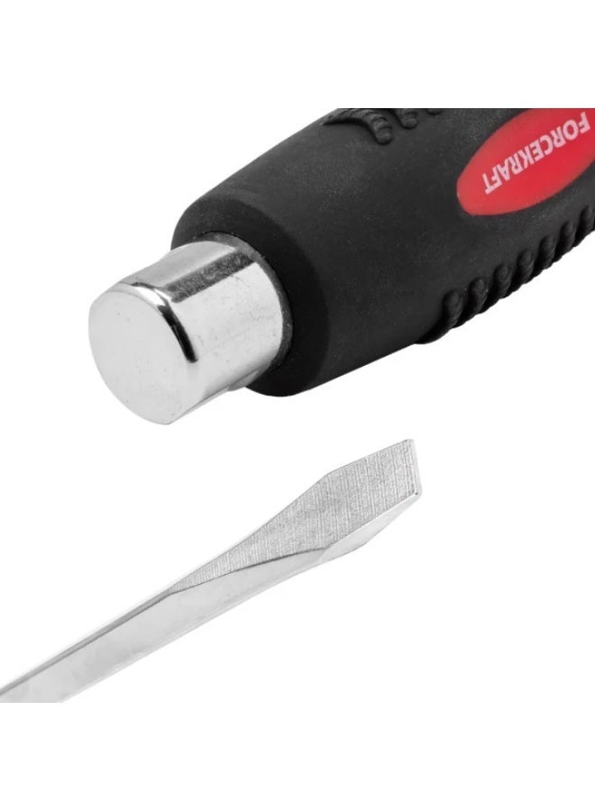 FORCEKRAFT Screwdriver slotted go-through, magnetic "profi" s2 sl6.5x150mm, in plastic holder - Image 3